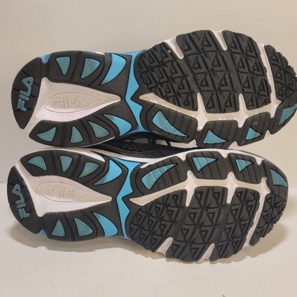 Fila Windshift Gray Scuba Blue Breathable Running Sneaker Women's Size 6 - Picture 4 of 8